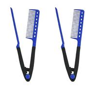 2PCS Thickened Hair Straightening Comb V Shape, 24.5 * 4.6 * 1.5cm ABS Professional Straightening Comb, Can Reduce Heat Exposure And Facilitate The Control Of Styling, For Everyday Use