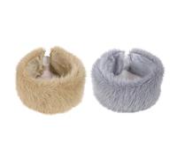 2PCS Thickened Plush Headbands with Ear Covers Windproof Winter Warm Headwrap for Outdoor Everyday Wear Accessory Open Top Hat for Warm