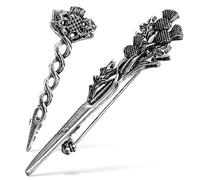 2Pcs Thistle Brooch Scottish Thistle Brooch Scottish Mens Silver Pin Decorative Collar Pins Safety Clips for Suits Clothes