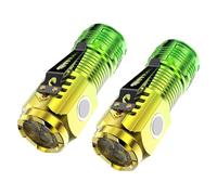 2PCS Three-Eyed Monster Mini Flashlight, Portable Mini Flashlight, Ultra Bright LED Flashlight, Rechargeable LED Torch, Waterproof Flashlight for Camping Hiking Emergency (Green)