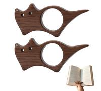 2PCS Thumb Book Page Holder, Wooden Book Holder for Reading, Cute Cat Shape Wooden Thumb Bookmark, for Finger/Thumb, Reading Accessories for Book Lovers, Bookworm Gifts, Literary Gifts