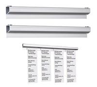 2PCS Ticket Holder for Restaurant 16 Inch Aluminum Alloy Ticket Rail Built-In Glass Ball Self-adhesive Receipt Holder for Restaurant, Cafe, Kitchen, Office, Bar Memo| Rail