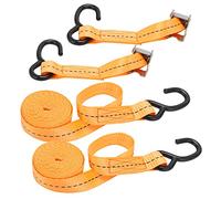 2Pcs Tie Down Ratchet Strap with S Hook, Heavy Duty Polyester Binding Strap for Cargo Securing, 800kg Breaking Strength, Durable Lashing Strap for Truck Trailer Motorcycle (3 Meter)