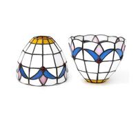 2PCS Tiffany Style Lampshade Replacement Only, 6-Inch Stained Glass Lamp Shade Accessories for Small Table Lamps Pendant Lamps Wall Lights