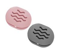 2PCS TIKIUKI Makeup Sponge Holder Beauty Blender Bolder Makeup Sponge Case Breathable Make Up Sponge Case Essentials Suitable for Business or Travel（Pink+Gery）