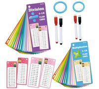 2pcs Time Tables for Kids, Times Tables Flash Cards, Multiplication Tables for Kids, with 2 Dry Erase Pens, Educational Math Flashcards for 1st to 3rd Grades, Ideal for Teaching, Reviewing, Practicing