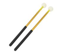 2Pcs Timpani Mallets Alloy Body Timpani Stick Anti Slip Rubber Handle Drum Mallet with Wool Felt Head for Musicians (Gold)