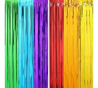 2PCS Tinsel Curtains in Party Decorations, foil Curtain 3.3ft x 6.6ft Pink, Pink Birthday Decorations, Birthday Decoration for Girls Party Wedding Halloween (six Colours)