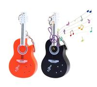 2Pcs Tiny Guitar Keychain With Sound And LED Light, Worlds Smallest Guitar Musical Keychain, Creative Guitar Keyring, Novel Guitar Keyring Charm, Music Guitar Key Ring Gift For Music Lover