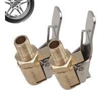 2PCS Tire Air Chucks, Car Valve Lever Plug Air Chuck, Tyre Valve, Airs Chuck Inflator, 8mm Clamp Connector for Car Auto Tyre, Adapter Pump Valves Clip for Tire, Adapter for Cars, Motorcycle & Bike