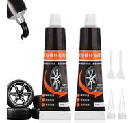 2PCS Tire Repair Glue, Versatile Black Instant Tyre Repair Glue & Sealant for Car, Strong tire Glue for Puncture Repair, Bead Sealer & Rubber Seal Restorer, Essential for Car Tyre Puncture Repair Kit