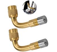 2Pcs Tire Valve Extension 90 Degree Motorcycle Valve Extension Brass Adaptor Valve Stem Adapter Bike Adapter Set for Passenger Cars Stroller Bicycles Motorcycles Trailers