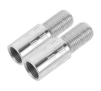 2pcs Tire Valve Stem Extensions 25mm Copper Chrome Plated Silver | Tool Free Fit, Rust Resistant Metal Build, for Bicycle and Car Valves, Handy Spare Set