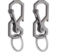 2Pcs Titanium Carabiner Clips for Keys Heavy Duty Strong Tibitdeer Titanium Carabiner Key Holder