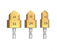 2pcs Titanium Coated Step Drill Bits with Hex Shank for Precise Cutting and Pipe Maintenance Compatible with Electric Drills (2pcs 25mm)