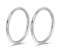 2Pcs Titanium Nose Rings 20G 18G 16G Nose Rings Hoops Diameter 5mm to 12mm Rose Gold-Black Cartilage Helix Tragus Daith Rook Hoop Earrings Hinged Segment Septum Clicker Body Piercing Jewelry, 16g 11mm