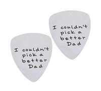 2PCS Titanium Steel Guitar Picks Creative Letter Design Father's Day for Musicians Sturdy Guitar Plectrums