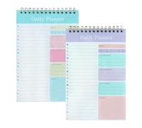 2pcs To Do List Notepad, A5 Undated Daily Planner Pad, Coiled Schedule Notebook, Checklist Things To Do Today, Daily Task List Pad for Work Study and Personal Oraganizer