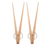 2PCS Toaster Tongs, Wooden Toaster Tongs Long Wood Toaster Tongs Wood Kitchen Utensil for Bread Serving Pickle Muffin