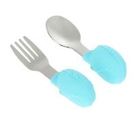 2Pcs Toddler Stainless Steel Fork and Spoon Set Boys and Girls Training Cutlery for Learning to Eat Tableware for Babies and Toddlers for Supplementary Food