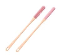 2PCS Toe Gap Cleaning Brush, Soft Foot Brush for Feet, Shower Foot Scrubber with Long Handle, Silicone Nail Scrubber Foot Cleaner, Cleaning Between Toes