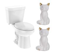 2Pcs Toilet Bolt Covers Decorative, Duck Shape Toilet Screw Cover Caps, Ceramic Toilets Bolt Caps Decorative, Bathroom Bowl Bolt Covers, Easy Installation Bathroom Replacement Parts (White Fox)