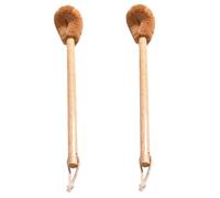 2Pcs Toilet Brush, Coir Toilet Bowl Brush with Wood Handle, 19x3 Inch Cleaner with Hanging Loop, Replacement for Home, Hotel & More
