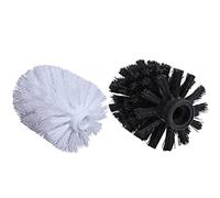 2pcs Toilet Brush Head Replacement Easy Screw-On Brush Head For Universal Toilet Brushes White/Black Bathroom Accessories (White+Black)