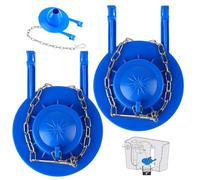 2Pcs Toilet Flapper Flexible Toilet Flapper Replacement with Stainless Steel Chain Sealing for Bathroom