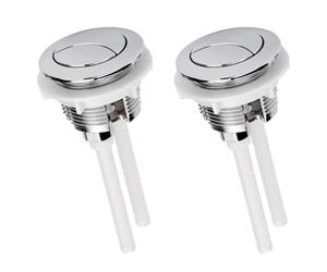 2PCS Toilet Flush Button Replacement, 50mm Dual Flush Toilet Push Buttons, Universal Flush Valve Replacement, Easy Installation, Round Head Dual Toilet Push Button