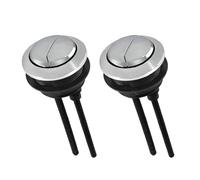 2PCS Toilet Flush Button Replacement, 60mm Dual Flush Toilet Push Buttons, Universal Flush Valve Replacement, Easy Installation, Round Head Dual Toilet Push Button