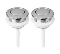 2Pcs Toilet Flush Buttons, 38mm Single Flush Toilet Push Buttons Replacement- Universal Single Flush Chrome ABS Push Button Kit, Fits Most Toilet Cisterns, Easy Install, Durable & Rust-Resistant