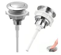 2Pcs Toilet Flush Buttons 38mm, Universal Replacement for Most Toilets, White Single Flush Button, Easy Install, Durable Bathroom Button