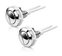 2PCS Toilet Push Button Flush Replacement 38mm, Dual Flush Toilet Button Replacement Accessories, Dual Rod Cistern Water Tank Repair Part, Universal Round Toilet Button for Bathroom Tank Repair