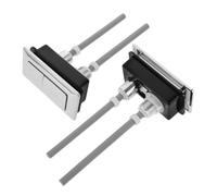 2pcs Toilet Push Button Replacement Rectangular Dual Flush Abs Silver