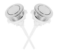 2pcs Toilet Push Button Replacement Single Flush for Bathroom Use | ABS round Silver Design, Straight Top Press Mechanism, Single Button Operation, Universal Fit for Tanks