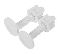 2pcs Toilet Seat Bolt Kit with Quick Release Expanding Screws | Plastic Hinge Fittings, Bottom Mount Install, Gaskets Nuts Included, for Standard Seats and Easy Cleaning