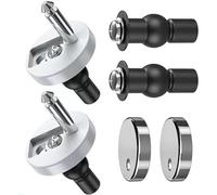 2PCS Toilet Seat Hinges Fixings - Quick Release Toilet Seat Fittings for Blind Holes - Universal Toilet Lid Hinges with Screws, Nuts & Bolts (Silver)