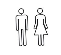 2PCS Toilet Sign Self-Adhesive Plastic WC Wall Stickers Signage Black Self Adhesive Shield Men & Women Symbol Toilet Shield,for Bathroom Wardrobe