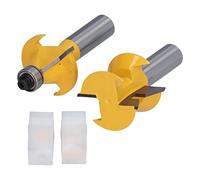 2Pcs Tongue Groove Router Bit 120° with Banding Woodworking Chisel Cutter Tool Solid Hardened Steel Body 1/2in Shank for Professional Woodworkers and DIY Enthusiasts