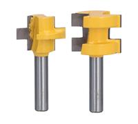 2Pcs Tongue Groove Router Bit Set, T Shape Square Tooth Wood Milling Saw, Grooving Cutter with 8mm Shank for Wood or Floor Tenon Joint, YG6 Alloy Carbon Steel Construction