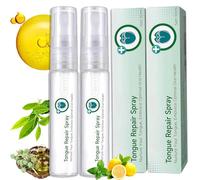 2Pcs Tongue Repair Spray, Instant Dry Mouth Relief, Fissured Tongue Relief Spray, Mint Breath, Freshener for Dryness& Bad Breath