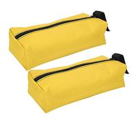 2PCS Tool Pouch Bag, 9.8×3.3×2.8in Portable Handheld Storage Case Repair Hand Tools Organizer Small Zipper Utility Bag Pencil Pouch with Wristband (Yellow)