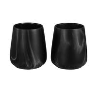2Pcs Toothbrush Holder for Bathroom - Marble Black Ceramic Tooth Brushing Holders Set, Toothbrush Cup & Toothpaste Organizer for Bathroom Countertop, Makeup Brush Holder, Pen Holder for Home Storage