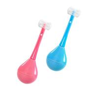 2pcs Toothbrush Tumbler Design Soft Bristles Manual Cleaning Tool | Silicone and Pp Build, Ergonomic Grip, Deep Cleaning Action, Pink and Blue Options
