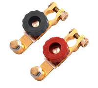 2Pcs Top Post Battery Isolator Switch 12V - 24V Kill Switch Battery Disconnect Terminal for Car Truck RV Boat Vehicles, Green Knob