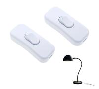 2Pcs Torpedo Switch White 250V 6A Double Pole Switching Inline Light Switchs Inline Switch 2 Or 3 Core Round Or Flat Wire For Desk Lamp Bulb Switching Wall Floor And Other Lighting