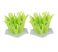 2pcs Tortoise Climbing Box Humidifier Emulation Plants Decorative | Polymer Absorbent Cloth Build, Cordless Humidity Support, for Office and Amphibian Enclosures, Light Green White