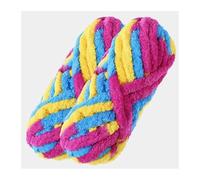 2Pcs Total 500g Chunky Polyeter Yarn for Hand Knitting Bulky Crochet line for hat Blanket mat pet House Sweater Rope for Crochet & Knitting(2PCS 35 Yellow Blue)
