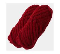 2Pcs Total 500g Chunky Polyeter Yarn for Hand Knitting Bulky Crochet line for hat Blanket mat pet House Sweater Rope for Crochet & Knitting(2PCS 15 Wine red)